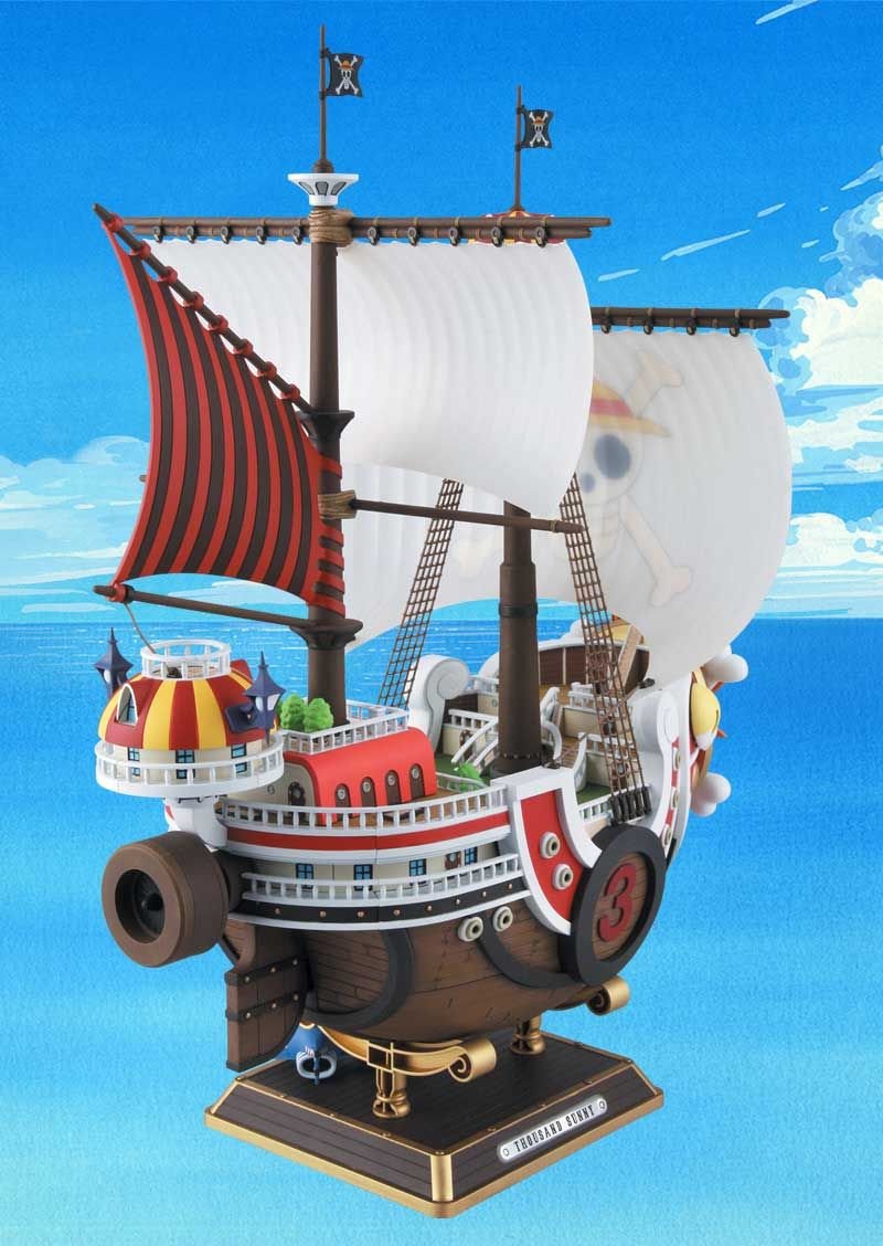 One Piece Maquette Thousand Sunny New World Équipage Inclus + Mini Merry II + Shark
